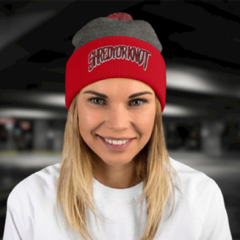 "ShredyOrKnot" Pom-Pom Logo Beanie